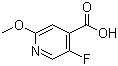 structure of CAS# 884495-30-1, 5-Fluoro-2-methoxy-4-pyridinecarboxylic acid
