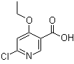 structure of CAS# 887572-34-1, 6-Chloro-4-ethoxy-3-pyridinecarboxylic acid