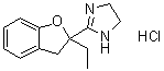 structure of CAS# 89197-00-2, Efaroxan hydrochloride;2-(2-Ethyl-2,3-dihydro-2-benzofuranyl)-4,5-dihydro-1H-imidazole monohydrochloride; RX 821037