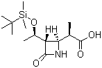 structure of CAS# 90776-58-2, Side chain for imipenem;(3S,4S)-3-((R)-(tert-Butyldimethyl-silyloxy)ethyl)-4((R)-carboxyethyl)-2-azetidinone; (3S,4S)-4-[(R)-1-carboxyethyl]-3-[(R)-1-(t-butyldimethylsilyloxy)ethyl]-2-azetidinone; beta-Methylazetidin-2-one