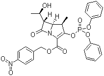 structure of CAS# 90776-59-3, beta-Methyl vinyl phosphate (MAP);P-Nitrobenzyl (4R,5S,6S)-3-(diphenyloxy)phosphoryloxy-6-[(1R)-1-hydroxyethyl]-4-methyl-7-oxo-1-azabicyclo[3,2,0]hept-2-ene-2-carboxylate
