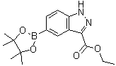 structure of CAS# 947191-19-7, Ethyl 5-(4,4,5,5-tetramethyl-1,3,2-dioxaborolan-2-yl)-1H-indazole-3-carboxylate